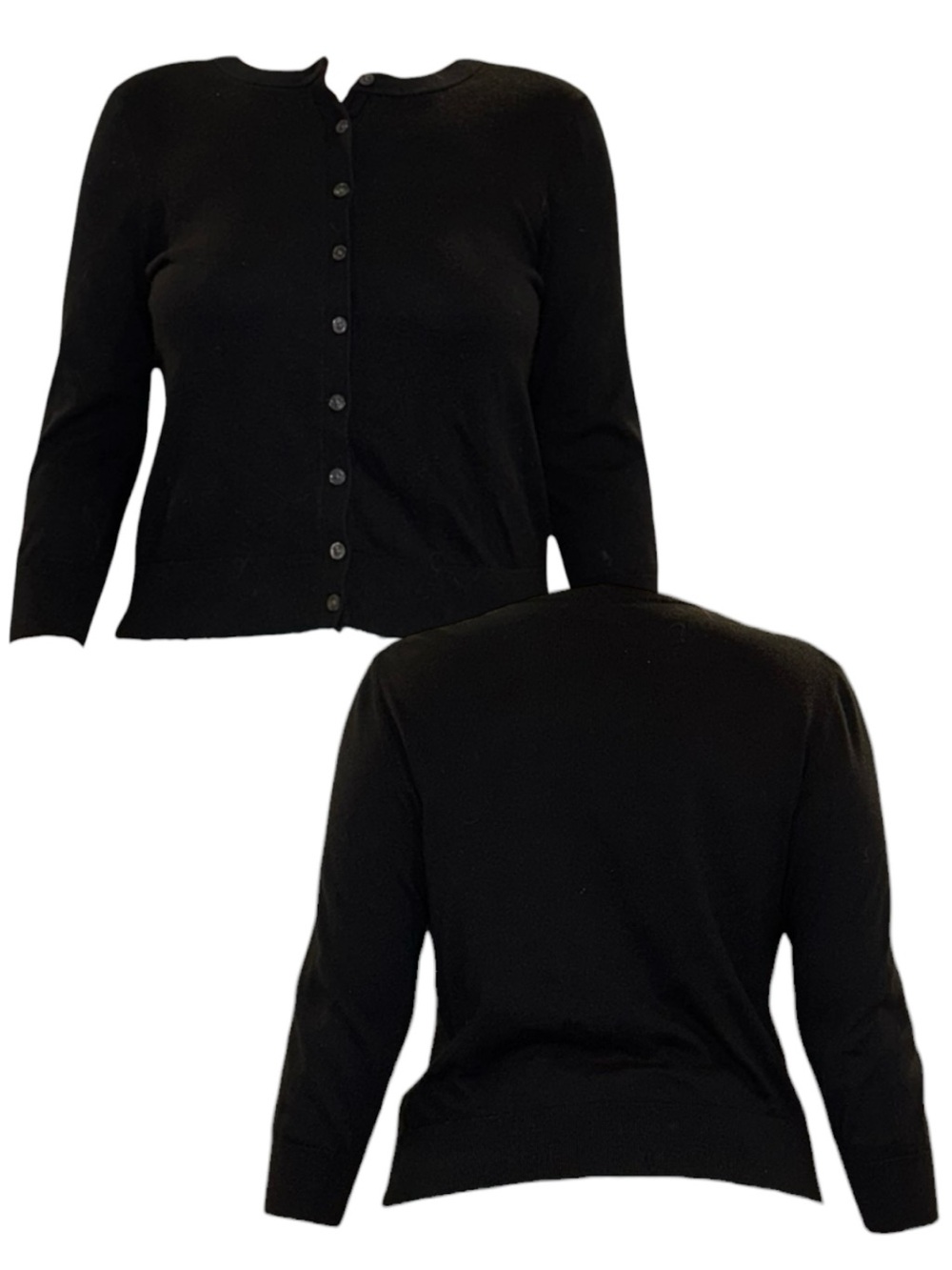 Black Button-Front Women's Sweater Cardigan